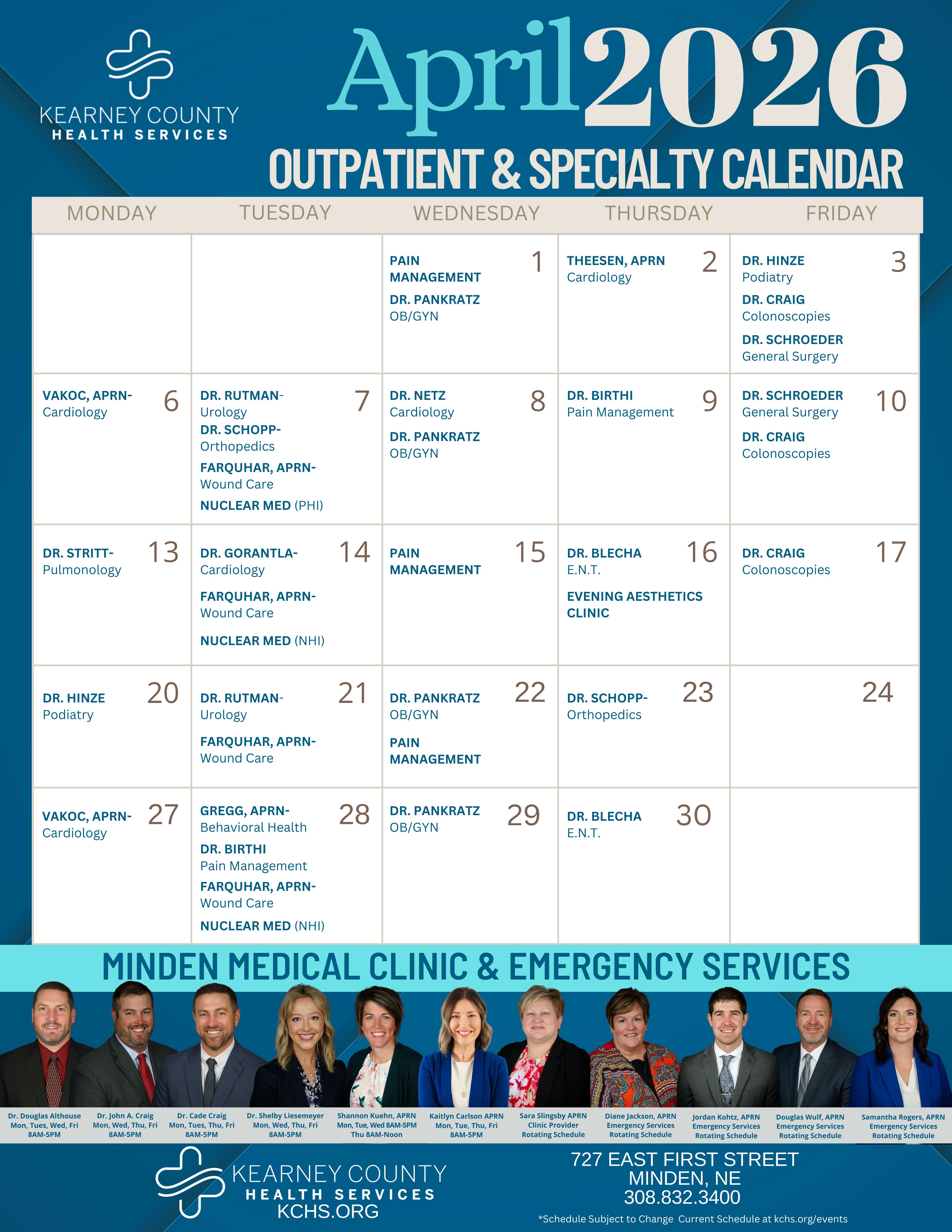 April Calendar Also available at PDF Link