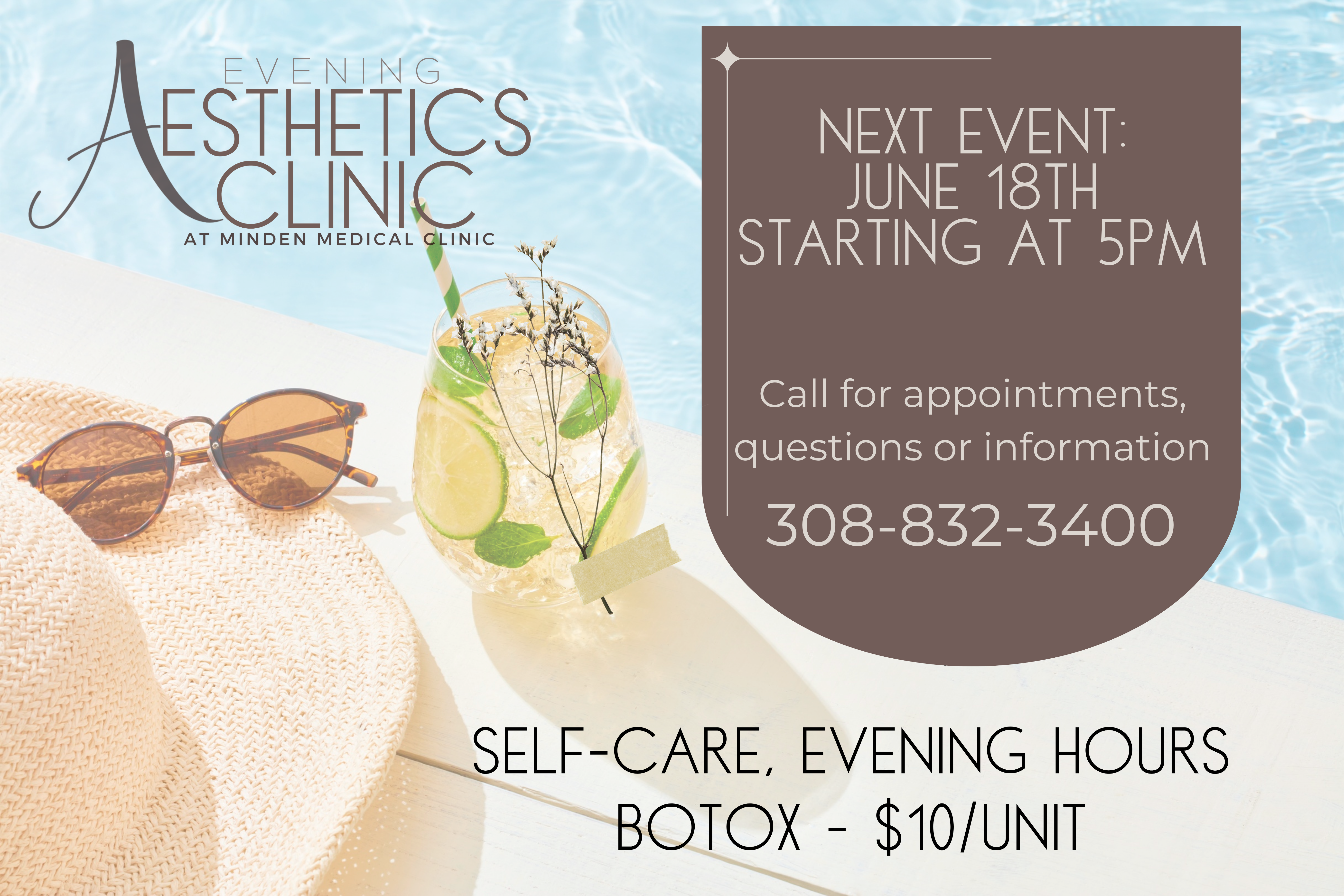 Pool Background with Clinic Info