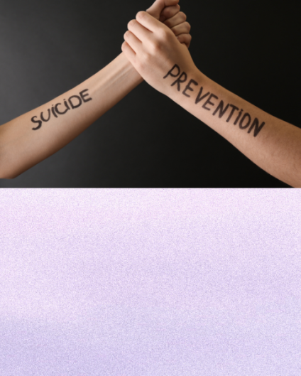 Hands Linked with Suicide Prevention Words on Arms