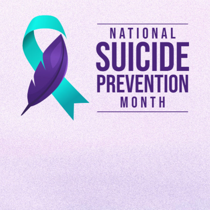 Suicide Prevention Month with Ribbon