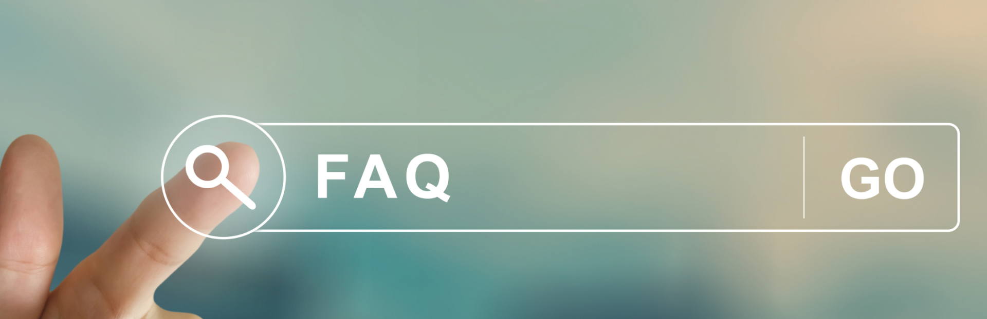 Finger pushing FAQ button