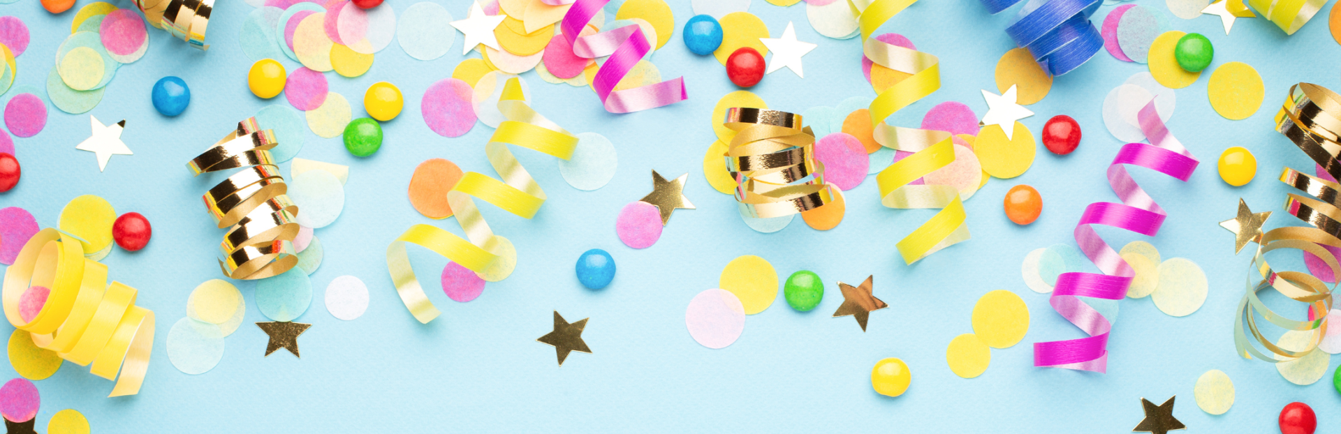 party confetti on blue background