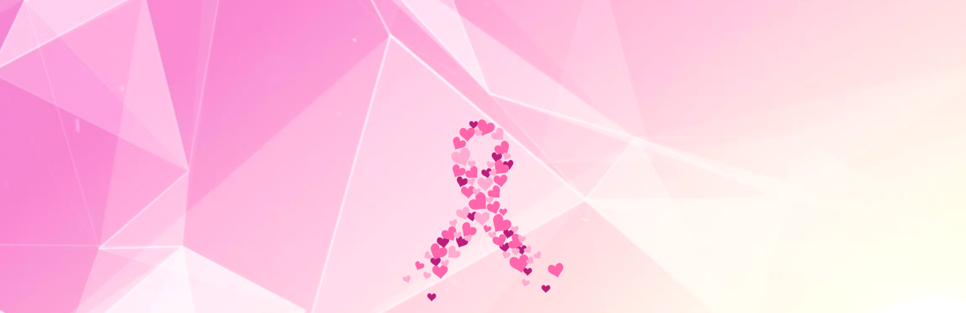 Breast Cancer Ribbon on Pink Background