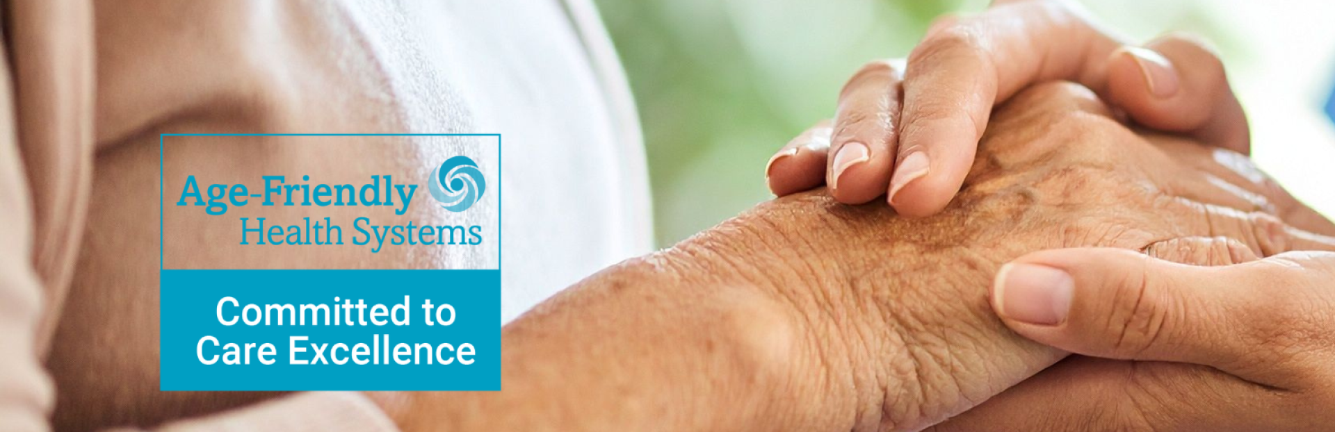 Age Friendly Health System Logo with Supportive Hands