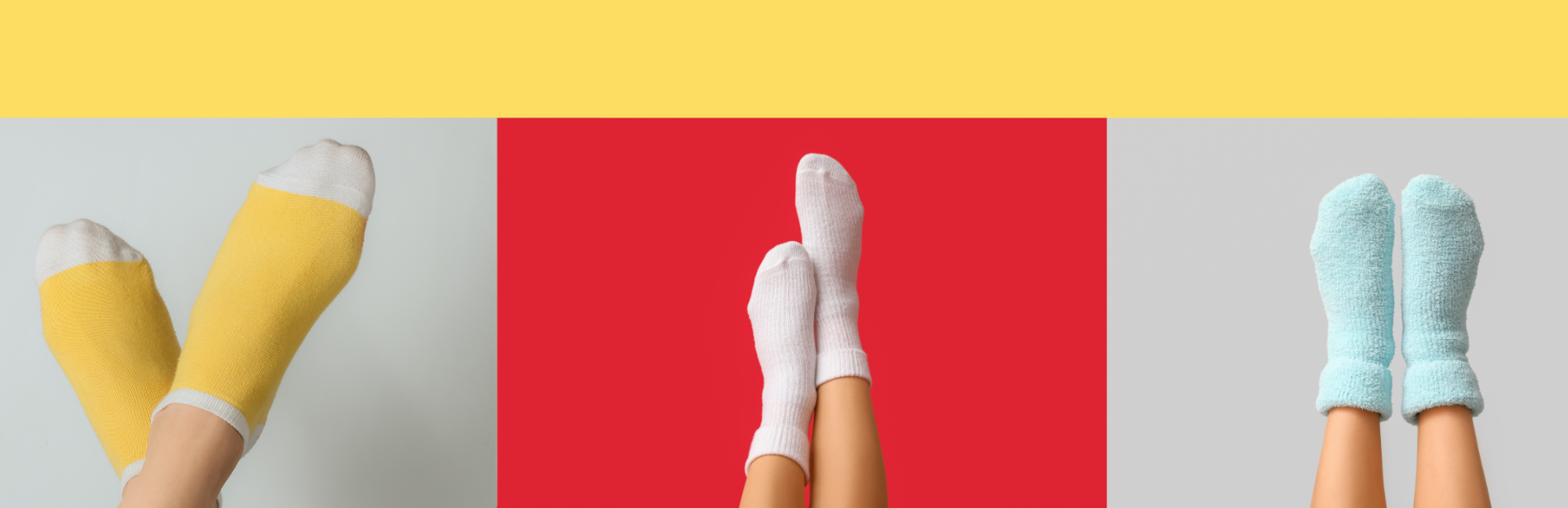 pairs of feet in socks