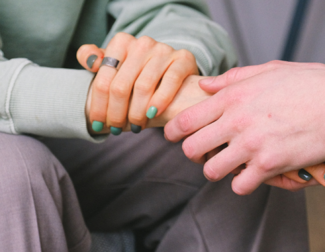 Hands offering support