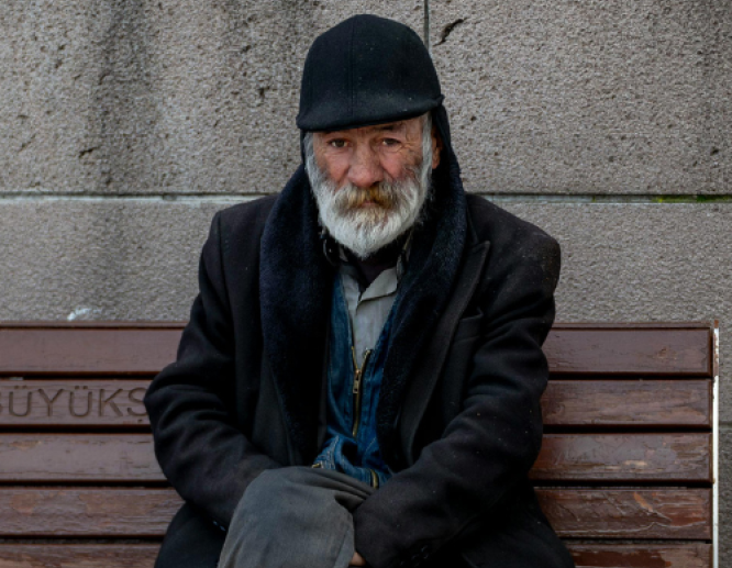 Man sitting on bench