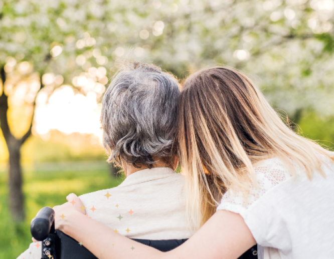 woman supporting older woman